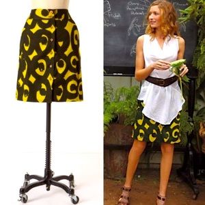 💚 MARIMEKKO COTTON ABSTRACT ARTSY BOHO POCKET SKIRT 12